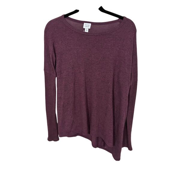 Evereve Peyton Jensen Asymmetric Sweater Burgundy Eggplant Casual Comfort Lounge - Picture 1 of 4